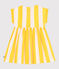 Vestido infantil de algodón de manga corta a rayas blanco MARSHMALLOW/ ORGE