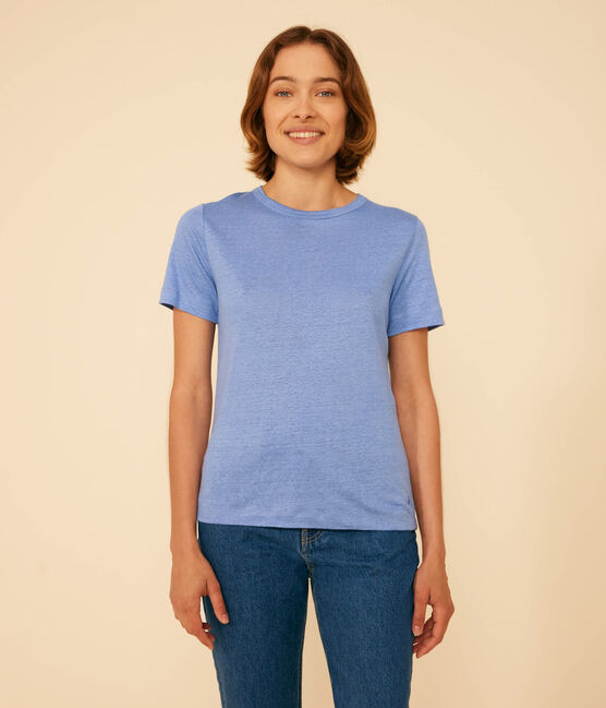 Camiseta, La Icónica de lino de mujer azul GAULOISE