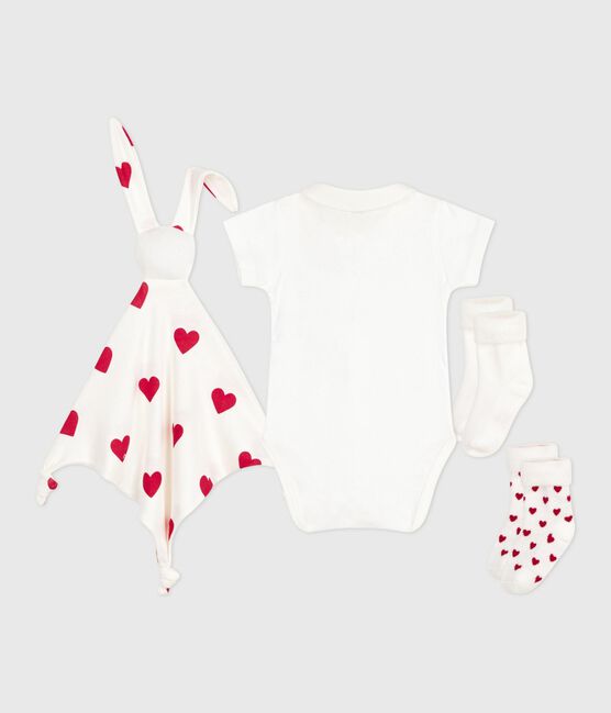 Conjunto de regalo con body, doudou y calcetines de algodón para recién nacido variante 1