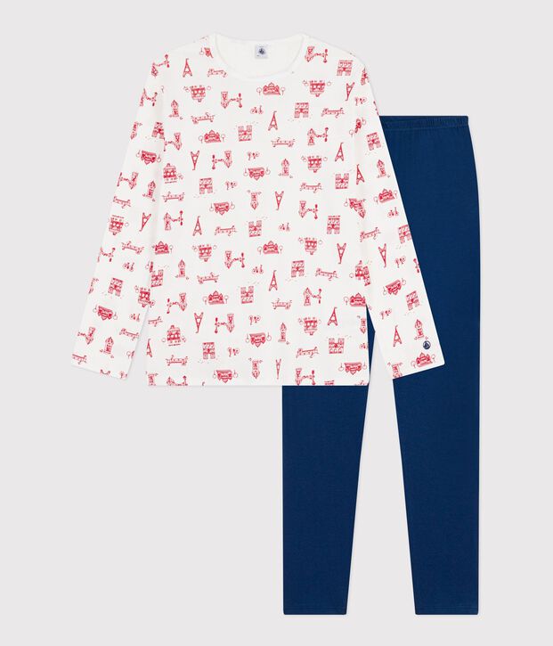 Pyjama  en coton azul/multicolor