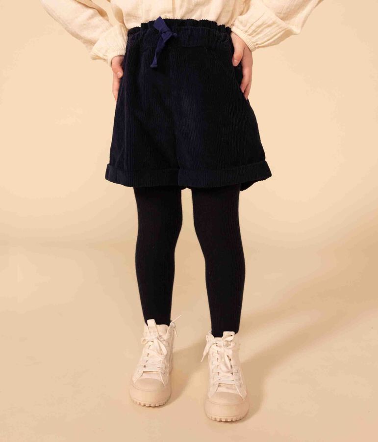 Pantal&oacute;n corto de pana de ni&ntilde;a azul