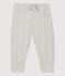 Pantalón de muletón de bebé. gris BELUGA/blanco MULTICO
