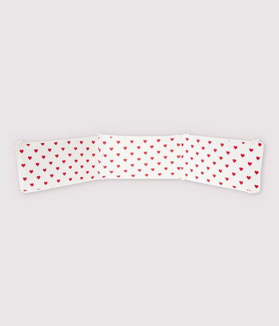 Protector de cuna de corazones rojos de bebé de canalé blanco MARSHMALLOW/rojo TERKUIT