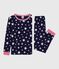 Pijama infantil de algodón con pierna muy ajustada y estampado de estrellas azul SOIR/ MARSHMALLOW