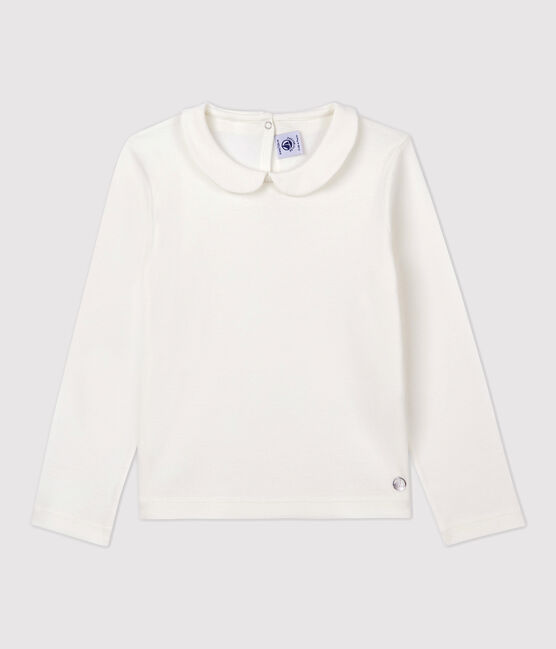Camiseta de manga larga de algodón de niña blanco MARSHMALLOW