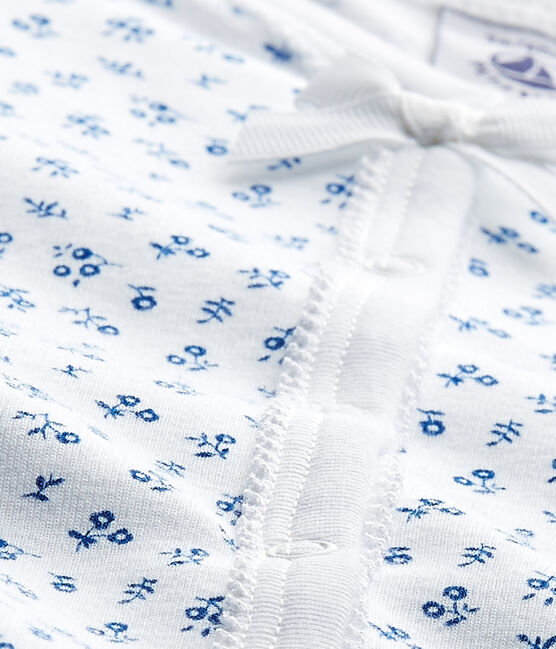 Pijama estampado para bebé niña blanco ECUME/azul BLEU