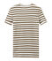 Camiseta de mujer en canalé original de rayas marron SHITAKE/blanco MARSHMALLOW
