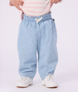 Pantal&oacute;n de chambray para beb&eacute;