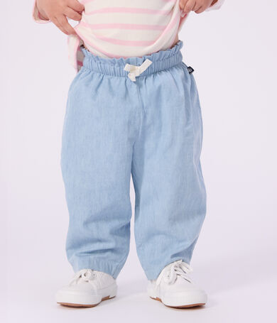 Pantal&oacute;n de chambray para beb&eacute;