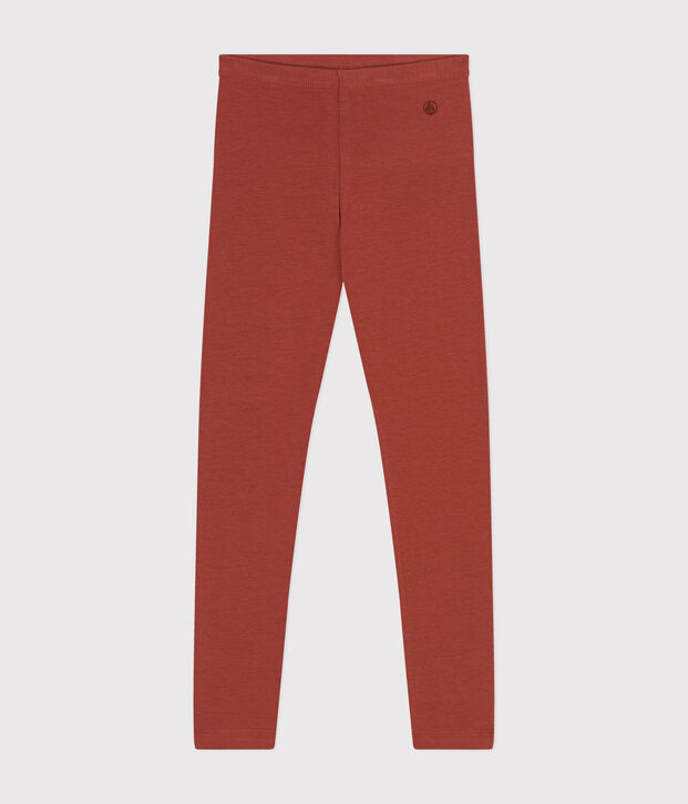 Leggings de punto y elastano para ni&ntilde;a marron