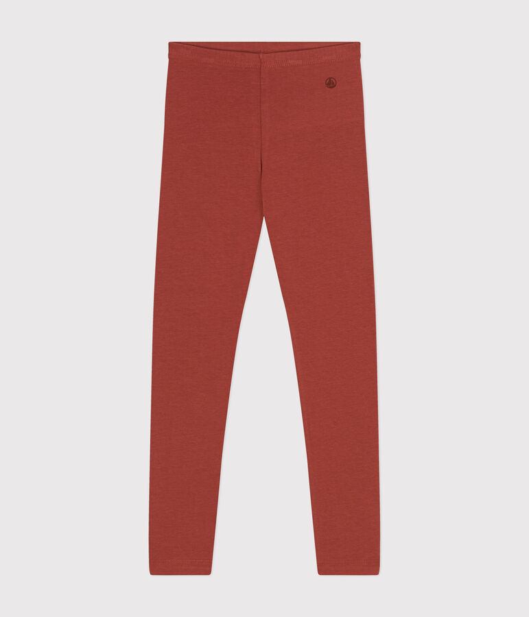 Leggings de punto y elastano para ni&ntilde;a marron