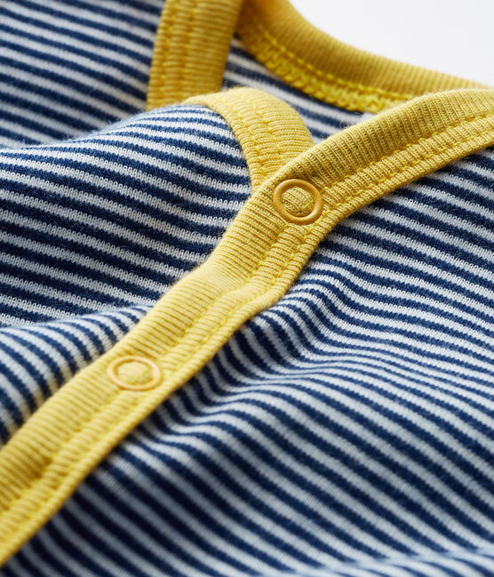 Pijama sin pies de punto para bebé niño azul MEDIEVAL/blanco MARSHMALLOW