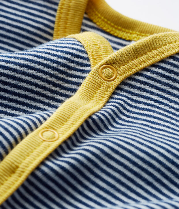 Pijama sin pies de punto para beb&eacute; ni&ntilde;o azul/blanco