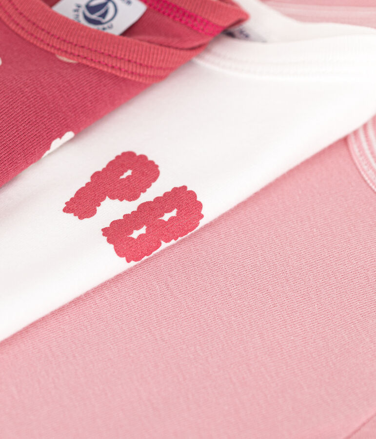 Juego de 3 bodis de beb&eacute; de manga larga de algod&oacute;n multicolor