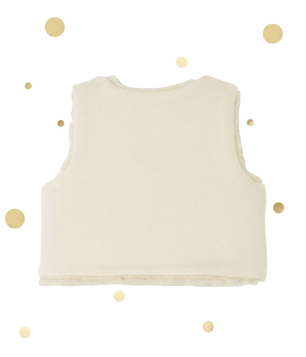 Chaleco de beb&eacute; ni&ntilde;a reversible blanco