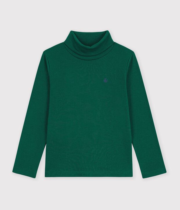 Camiseta infantil lisa de cuello alto de algod&oacute;n TREE