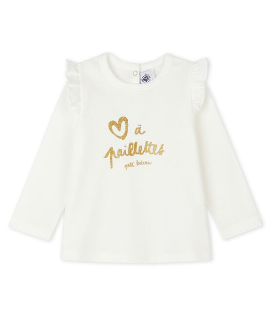 Blusa de manga larga para bebé niña blanco MARSHMALLOW