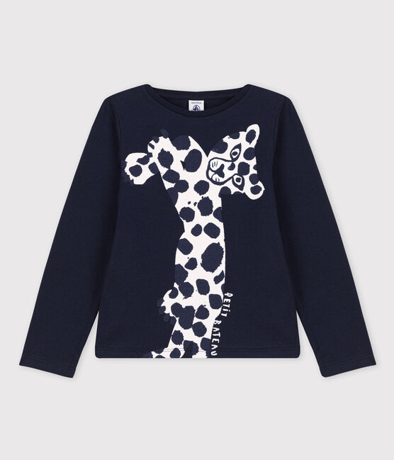 Camiseta de punto de manga larga para niña azul SMOKING