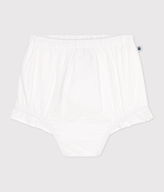 Pantalones bombachos de seersucker para bebé blanco ECUME