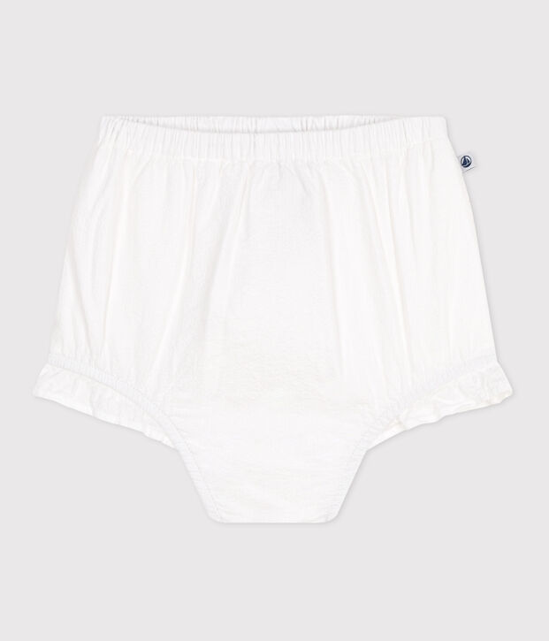 Pantalones bombachos de seersucker para beb&eacute; blanco