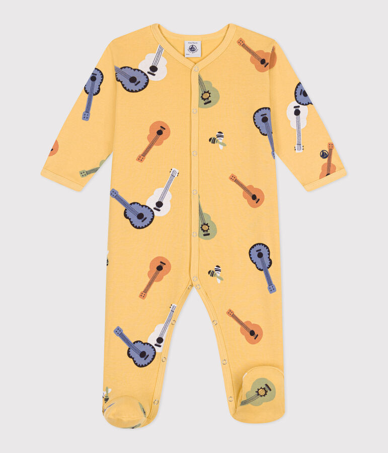 Pijama de algod&oacute;n con estampado de guitarras para beb&eacute; amarillo/azul/multicolor