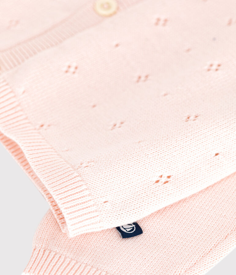 C&aacute;rdigan de algod&oacute;n de punto de fantas&iacute;a para beb&eacute; rosa