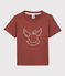 Camiseta de manga corta de algodón de niño marron OMBRIE