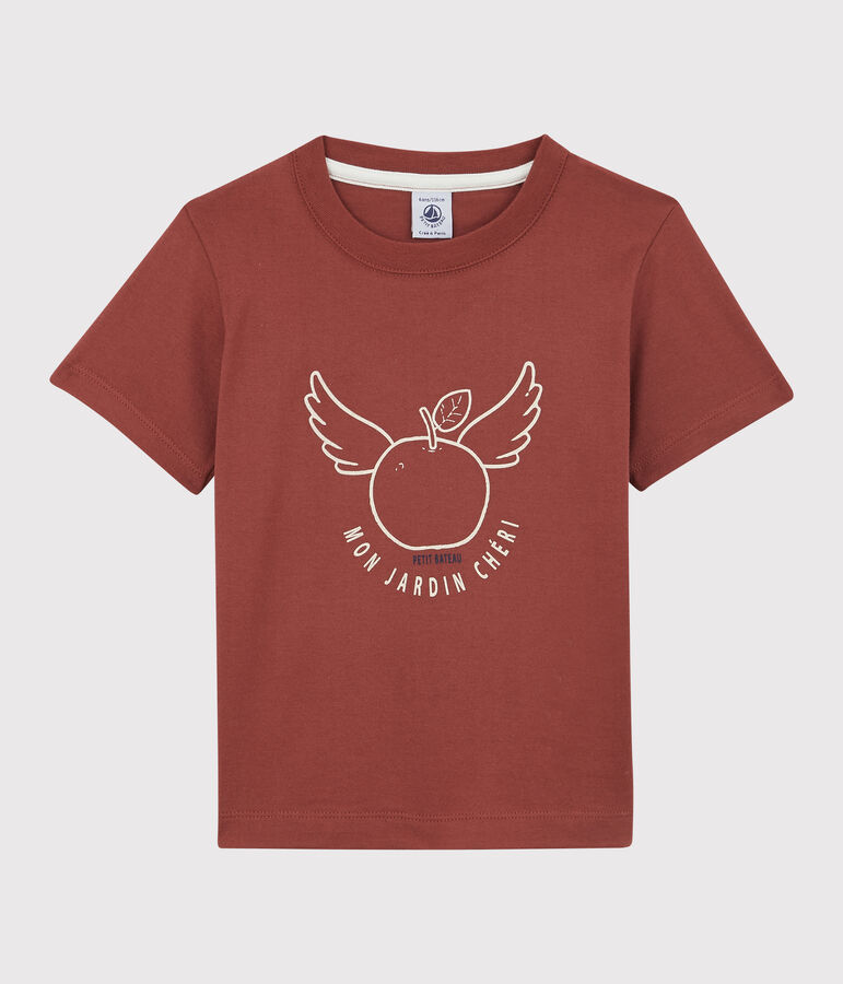Camiseta de manga corta de algod&oacute;n de ni&ntilde;o marron
