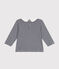 Blusa de algodón con cuello para bebé azul SMOKING/blanco MARSHMALLOW