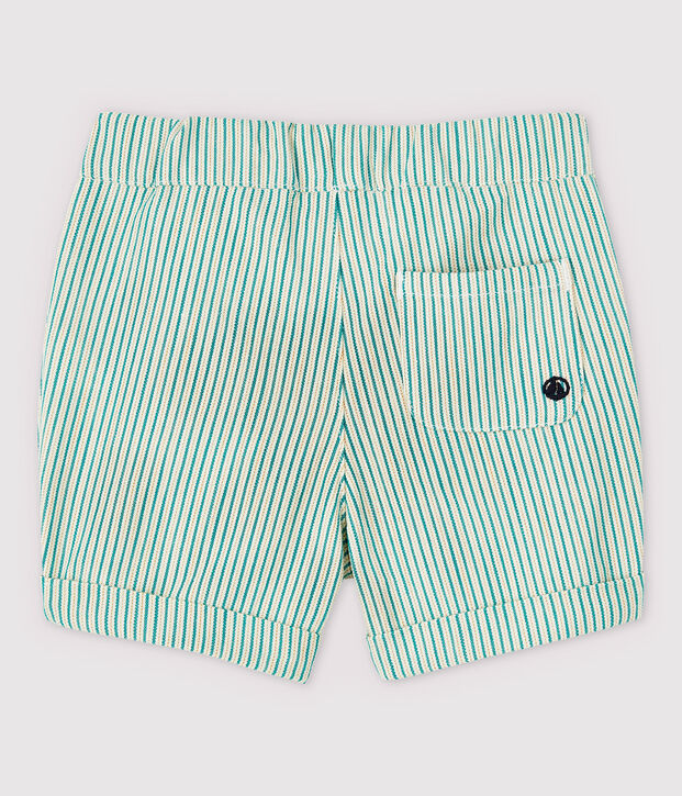 Pantal&oacute;n corto de sarga irresistible de beb&eacute; ni&ntilde;o blanco/verde