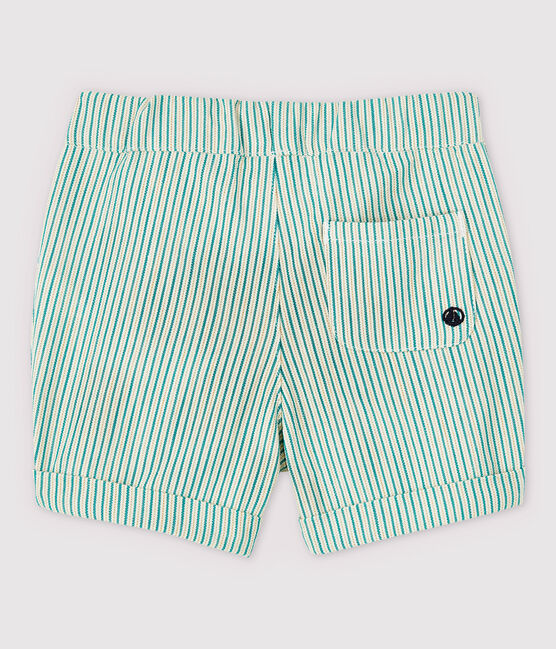 Pantalón corto de sarga irresistible de bebé niño blanco MARSHMALLOW/verde GAZON