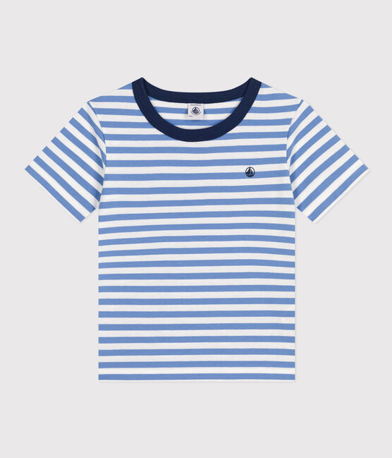 Camiseta a rayas de jersey ligero para niño GAULOISE/ MARSHMALLOW