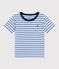 Camiseta a rayas de jersey ligero para niño GAULOISE/ MARSHMALLOW