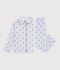 Pijama infantil abotonado de algod&oacute;n con estampado de corazones blanco/multicolor