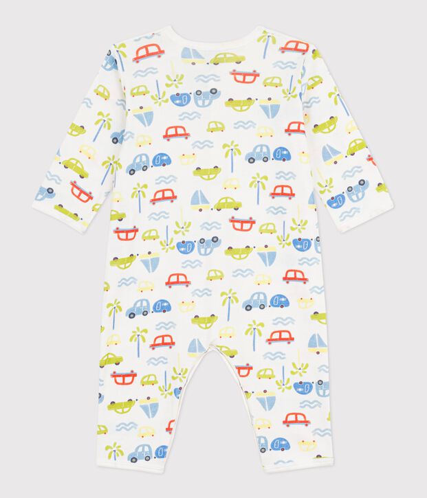 Pijama sin pies de algod&oacute;n con estampado de coches para beb&eacute; blanco/multicolor