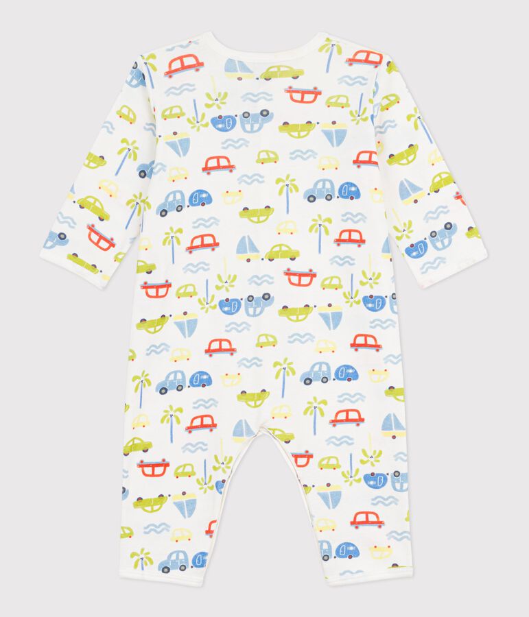 Pijama sin pies de algod&oacute;n con estampado de coches para beb&eacute; blanco MARSHMALLOW/blanco MULTICO