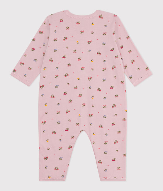 Pijama sin pies de algodón con estampado de flores para bebé rosa JOLI/blanco MULTICO