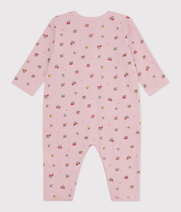 Pijama sin pies de algod&oacute;n con estampado de flores para beb&eacute; rosa/multicolor