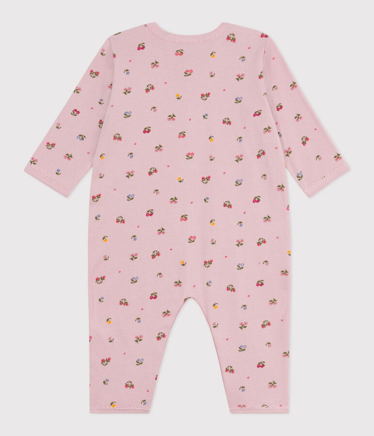 Pijama sin pies de algod&oacute;n con estampado de flores para beb&eacute; rosa/multicolor