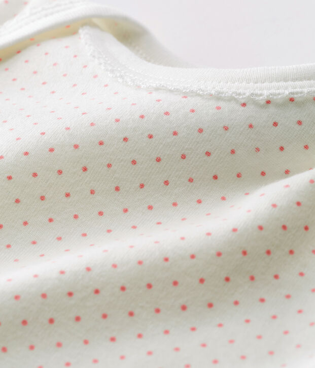 Body de manga larga para beb&eacute; ni&ntilde;a blanco/rosa