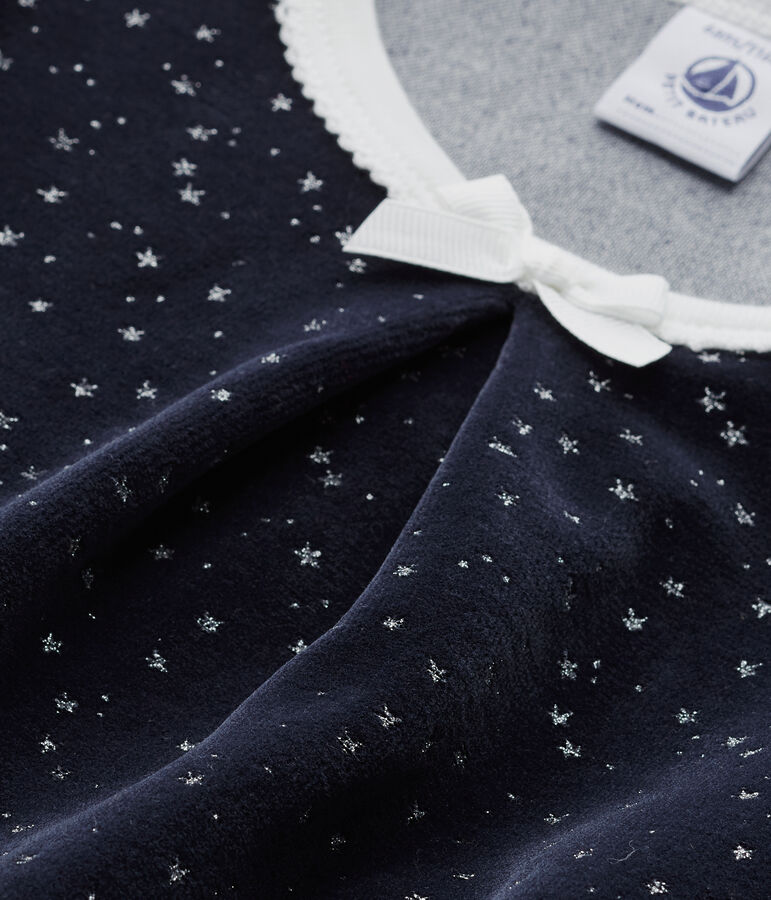 Chemise de nuit fille en bouclette velours azul SMOKING/gris ARGENT