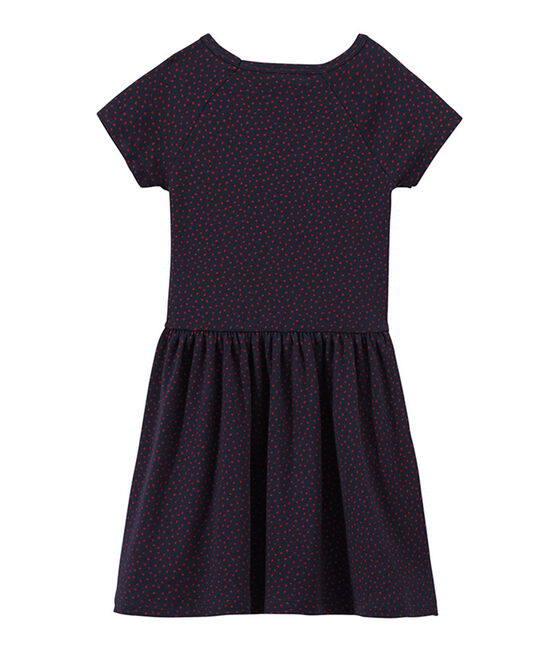 Vestido a topos para niña blanco MARSHMALLOW/azul BRUT/ MULTICO