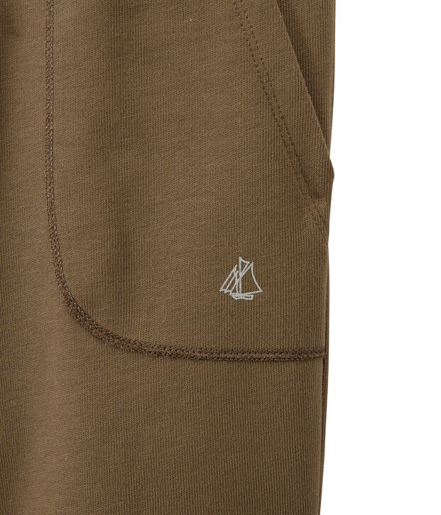 Bermuda para ni&ntilde;o en jersey tupido marron