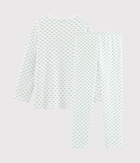 Pijama de tela túbica para niña blanco MARSHMALLOW/blanco MULTICO