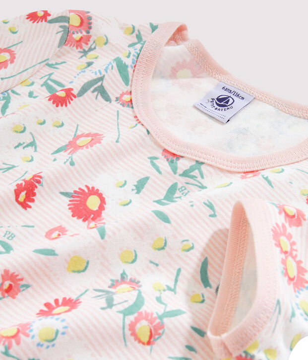 Camis&oacute;n para ni&ntilde;a de punto blanco/multicolor