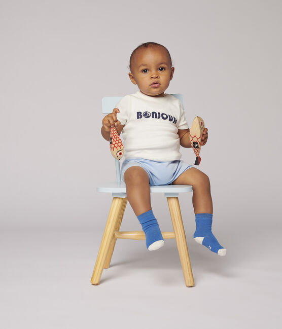 Camiseta de algodón para bebé. blanco MARSHMALLOW