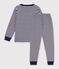 Pijama infantil de t&uacute;bico a rayas azul/crudo