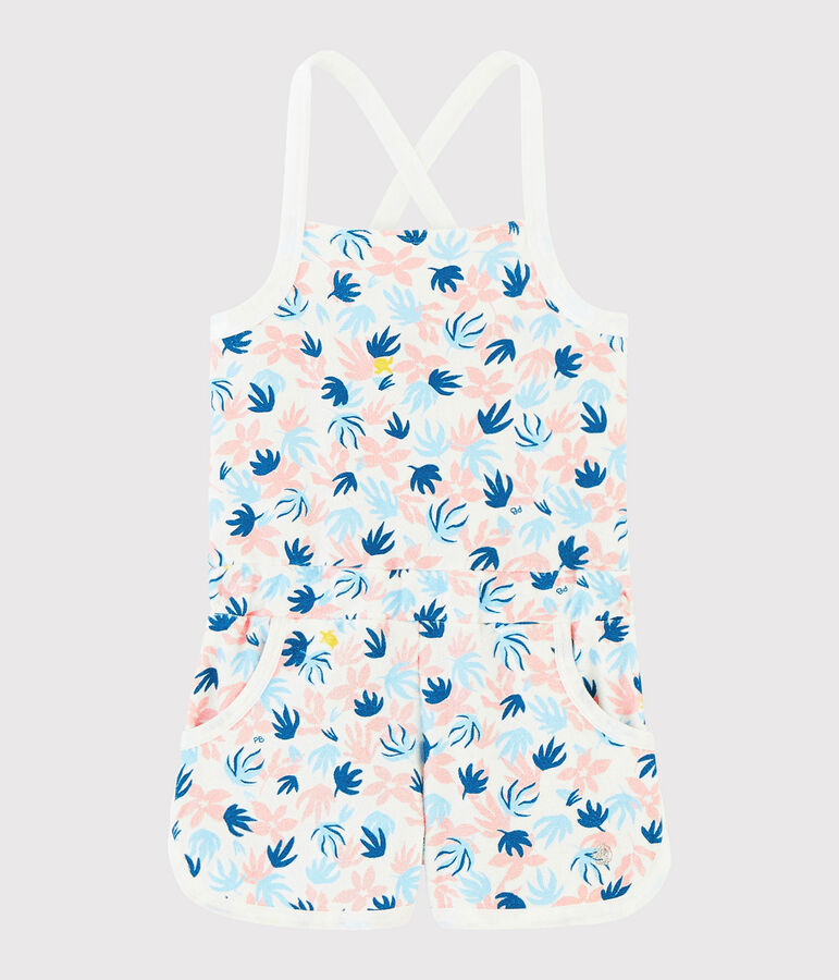 Mono corto en rizo de esponja de ni&ntilde;a blanco MARSHMALLOW/blanco MULTICO