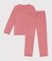 Pijama infantil liso de terciopelo rosa ROSEWOOD