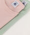 Juego de 3 camisetas infantiles lisas de manga larga de algodón variante 1